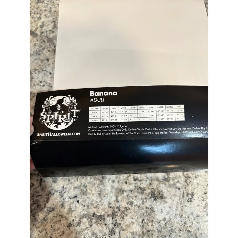 Spirit Halloween Banana Costume Adult One Size Yellow Fruit Tunic Funny OSFM - Picture 5 of 5